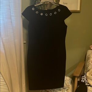 Elegant Black Dress with Eyelet Detail